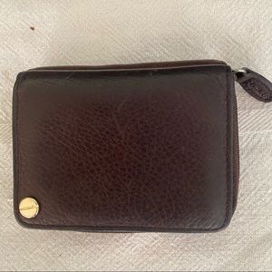 Vintage leather zip wallet